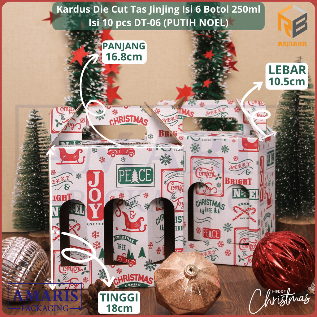 

DT-06 Kardus Die Cut Tas Jinjing Botol 250ml x 6 Isi 10 Pcs
