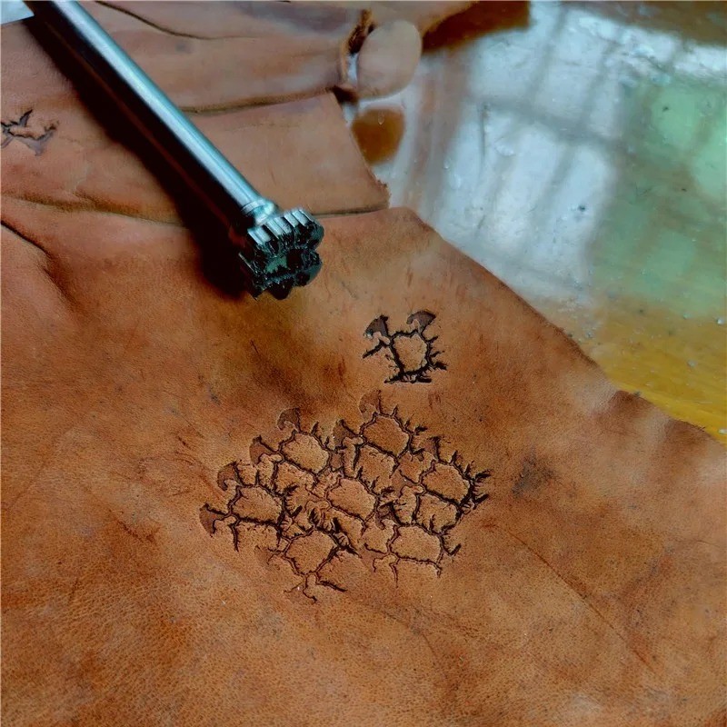 

Rock Texture Leather Carving Punching Tool Steel Embossing Puncher Vegetable Tanned Leather Stamps Mold Printing Craft 304SS