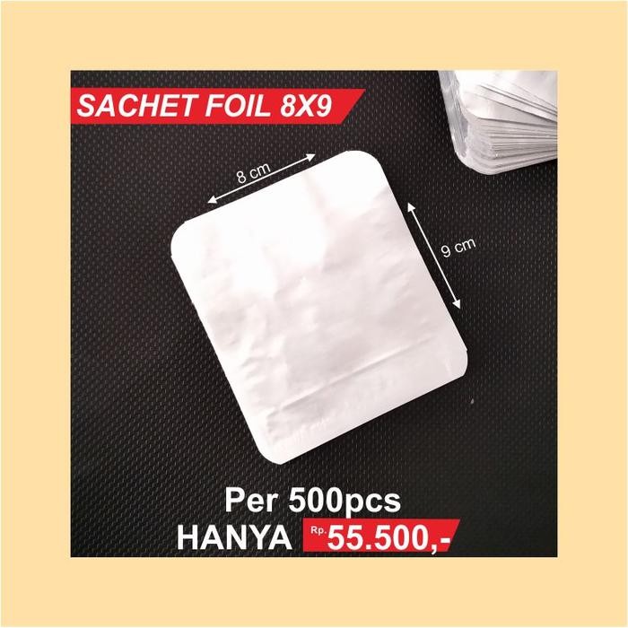 sachet full foil 8x9 kpack | isi 500pcs - 8X9 AA PACK