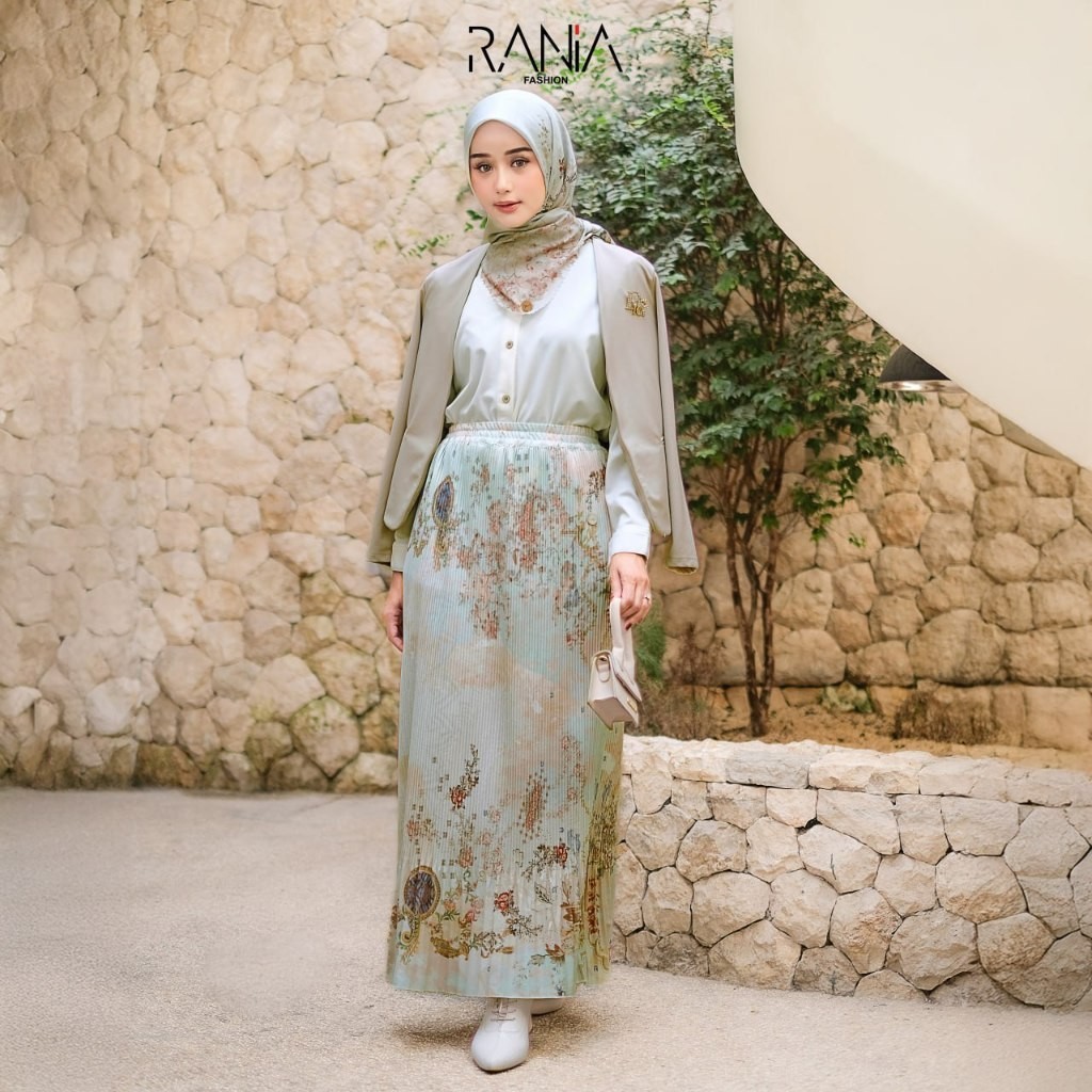 Rania Fashion Rok Plisket Motif Sophia