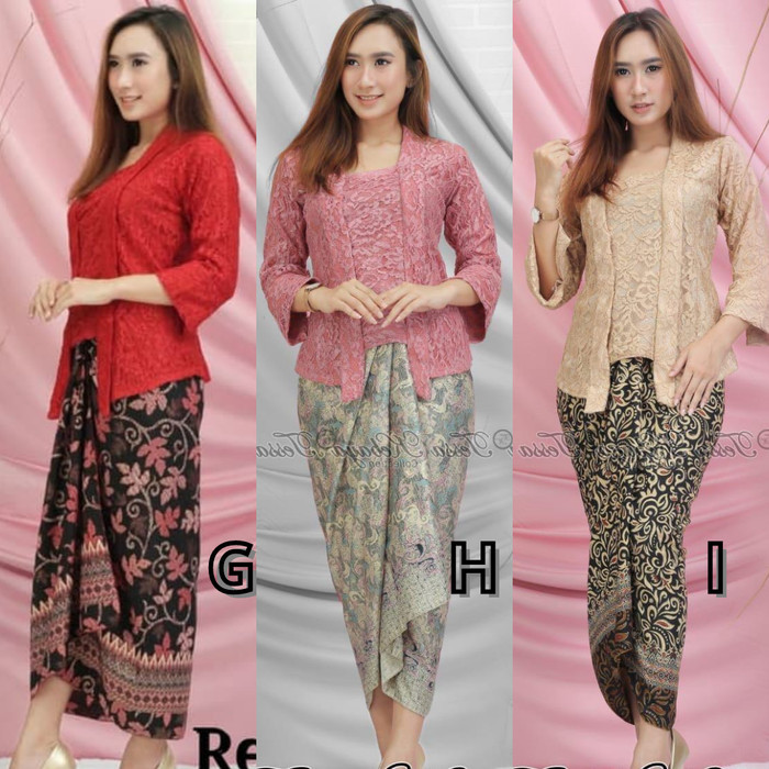 

✨LARIS✨ -Setelan Kebaya Brukat Modern Kutubaru / Brokat Kutu Baru Aneka Warna - SET MOCCA, UKURAN L
