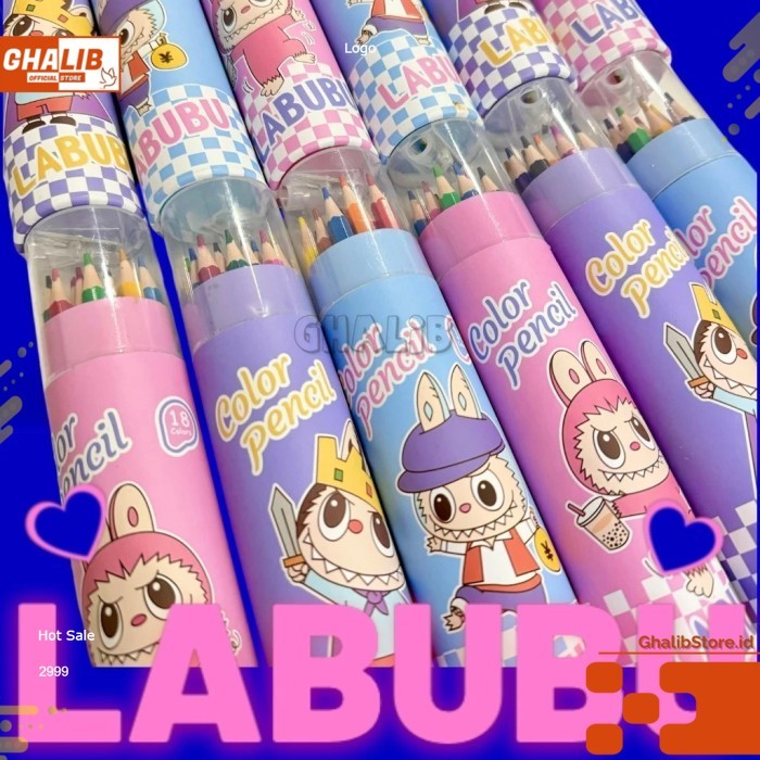 

Labubu Pensil Warna Monster Tabung isi 18 Pcs Free serutan