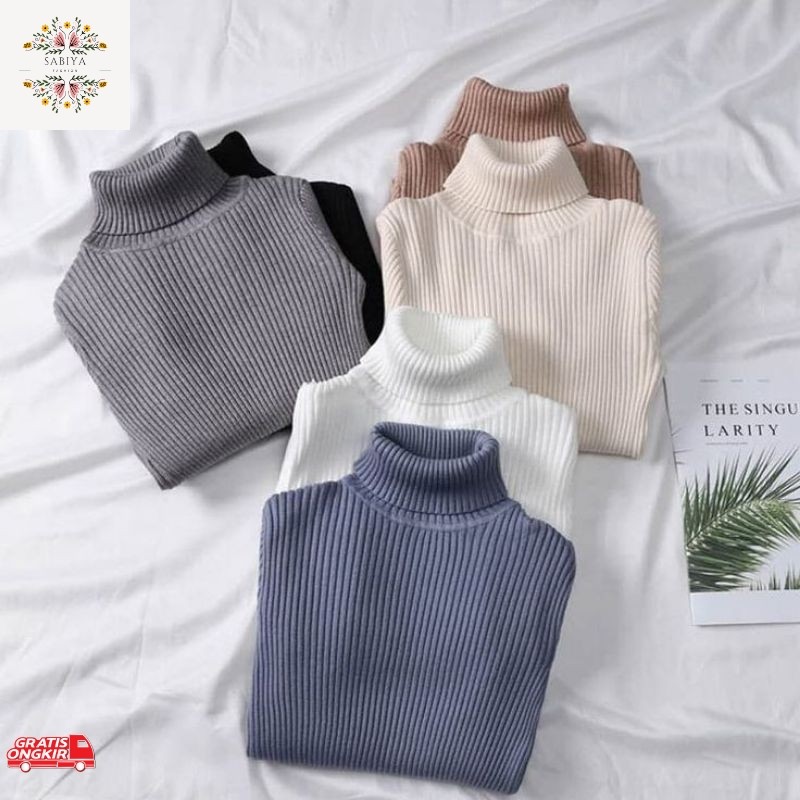 Baju Korea / inner rajut aisha hijab baju daleman turtleneck knit manset DAYSIY SALUR /inner rajut/d