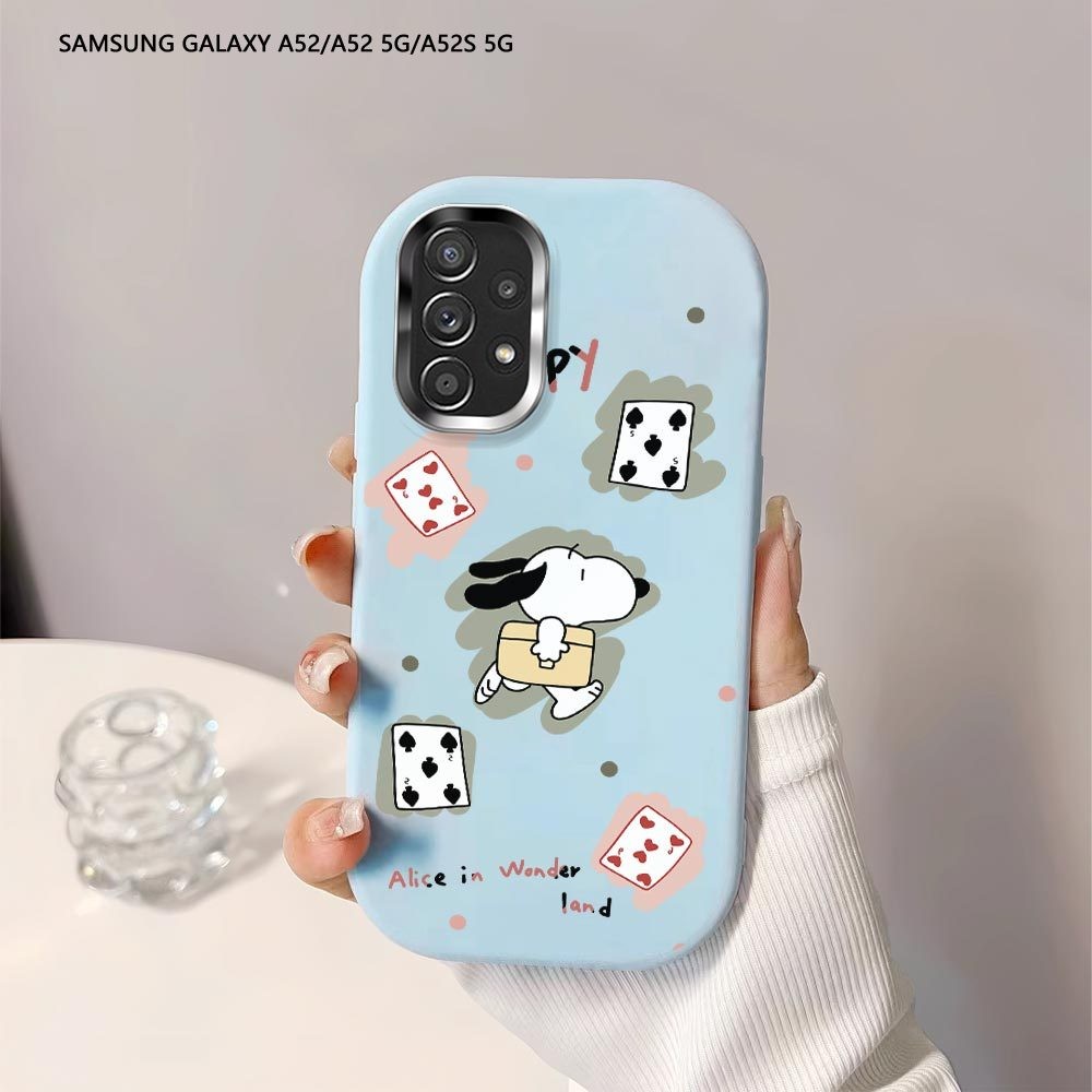 Softcase Untuk Samsung Galaxy A52 A72 A52S 5G A32 A22 A12 4G 5G M12 M22 Cartoon Snoopy Cards Back Co