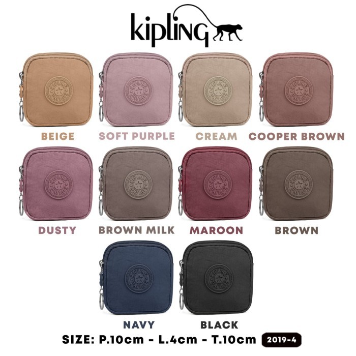 Kipling Dompet Koin dan Kartu Banyak Motif - Polos