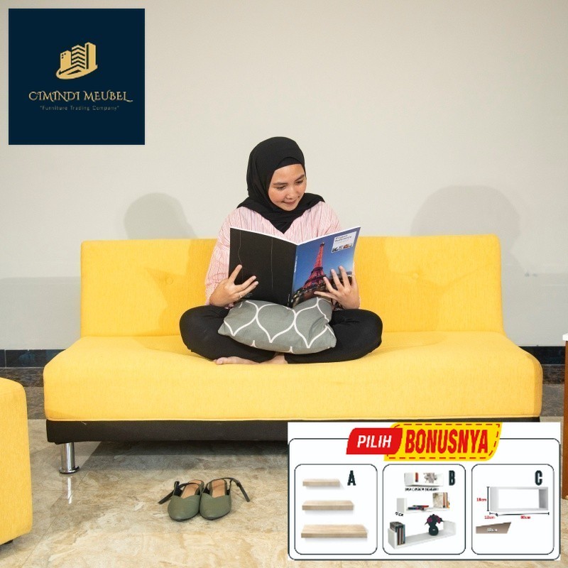 Sofa bed murah/ Rangka Jati Belanda / Sofa Bad Izzy harmony living KUNINGAN