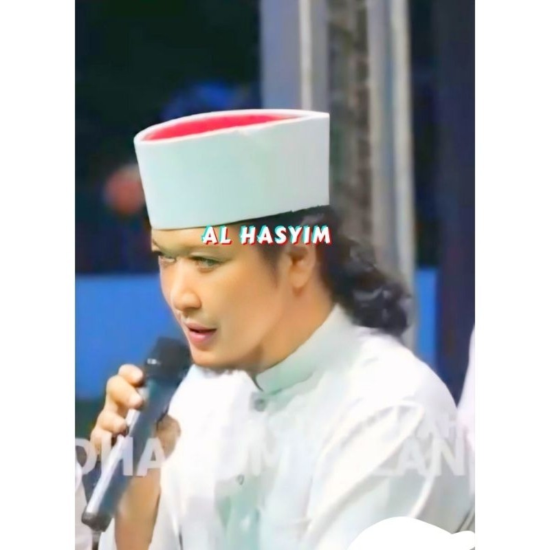 PECI kopiah merah putih, songkok maiyah caknun,Peci maiyah Tinggi 9cm 10cm Berkualitas bahan tebal d