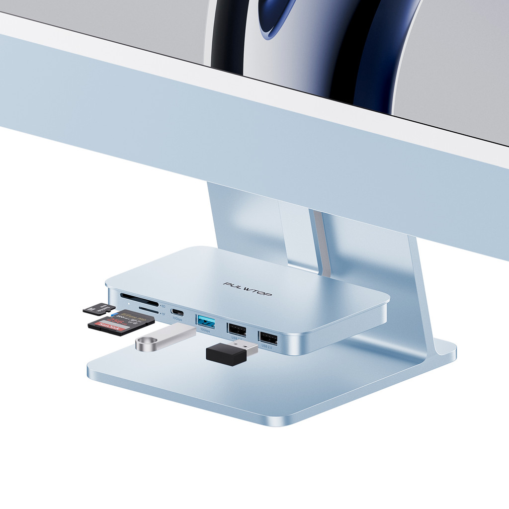 iMac Accessories for iMac 2021/2023, PULWTOP USB C Hub for iMac with USB A/C 10Gbps, iMac Hub for M1