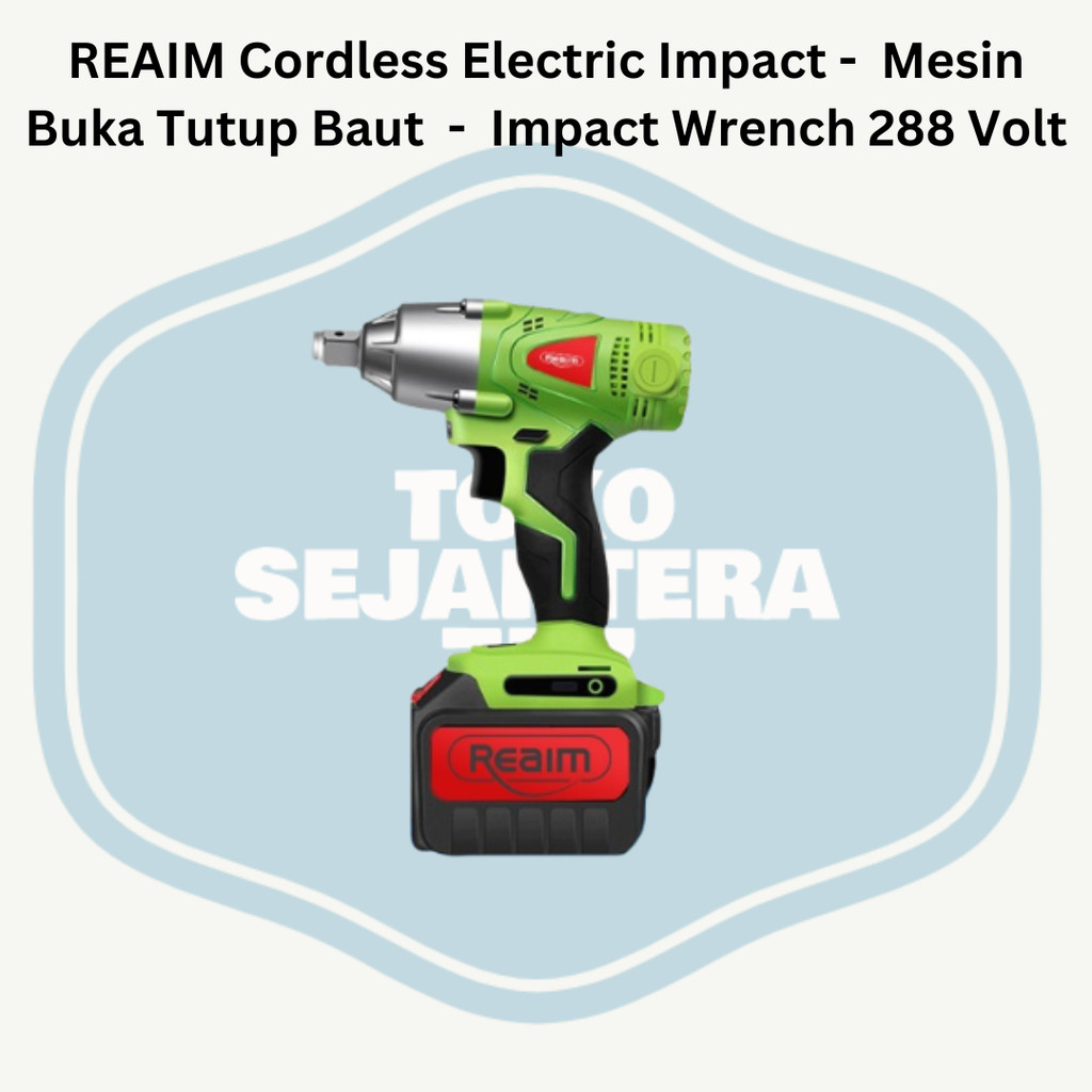 REAIM Cordless Electric Impact -  Mesin Buka Tutup Baut  -  Impact Wrench 288 Volt