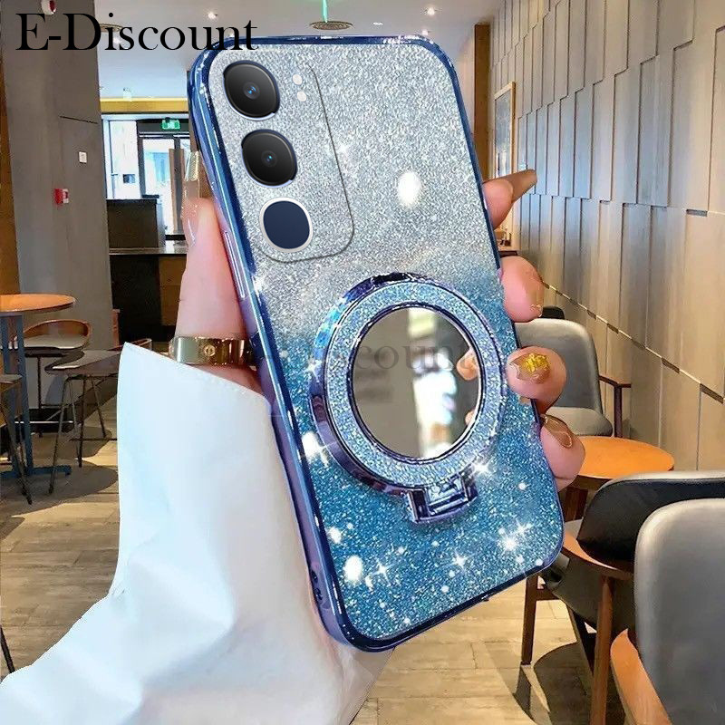 New Phone case Vivo Y19S Pro Y39 Y29 Y19S GT Y400 Pro Back cover with Makeup Mirror Holder Stand Lux