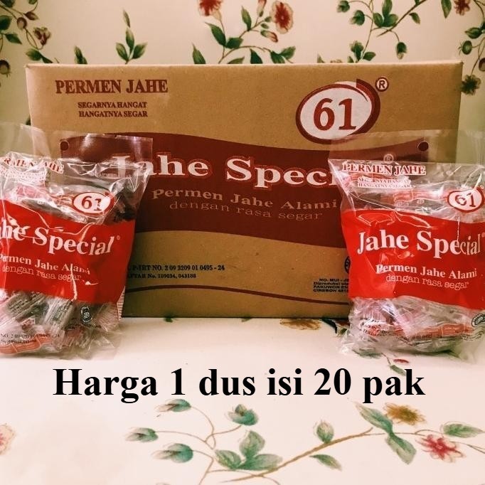 

DUS Permen jahe 61 spesial 125gr / karton ( 1 dus isi 20 bungkus )