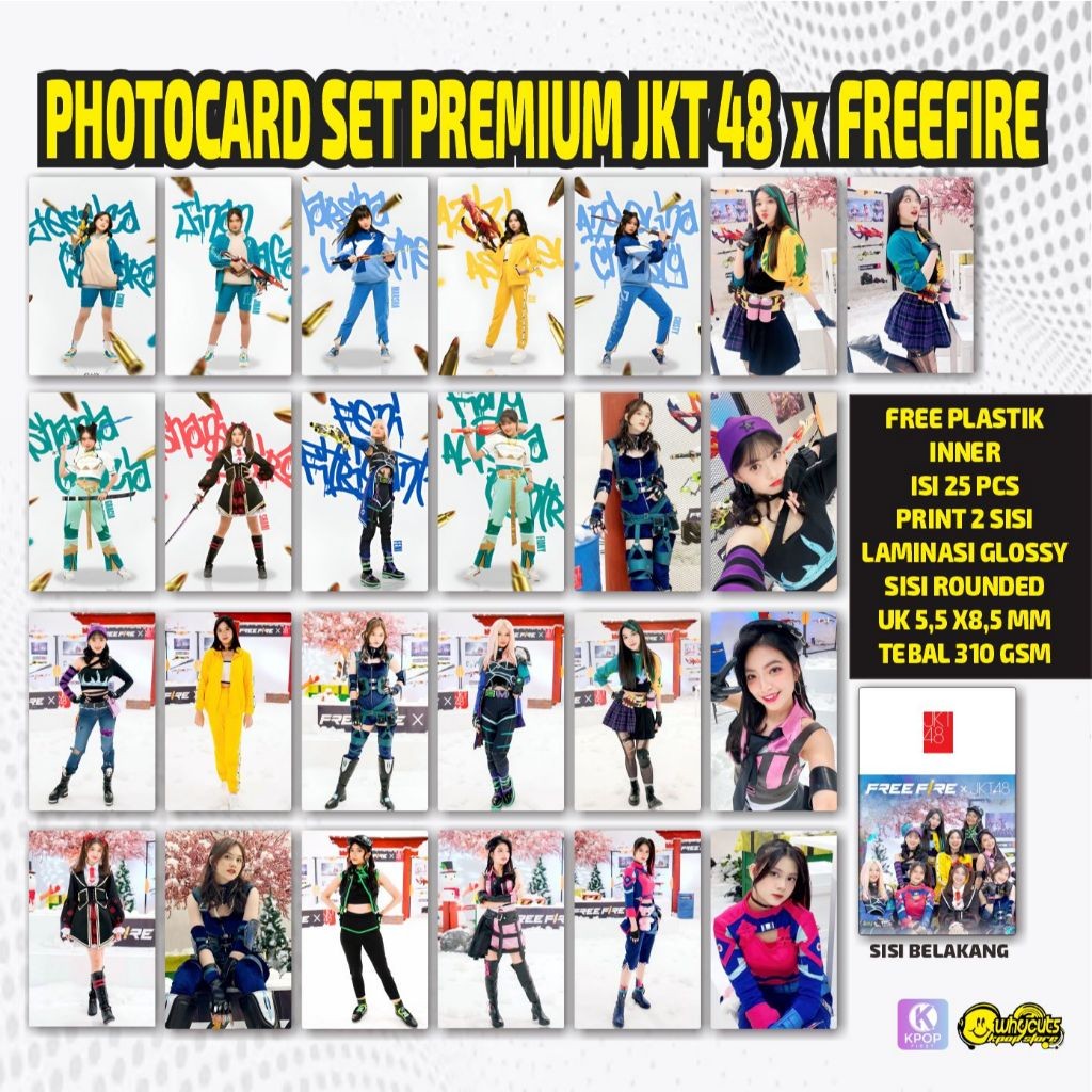 New Collection PC Photocard Set JKT48 Freefire GLOSSY HD QUALITY