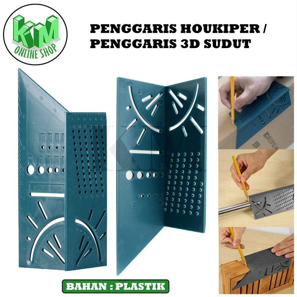 

Penggaris Persegi Multifungsi Pertukangan Kayu, Penggaris Pengukur Sudut 90 Derajat