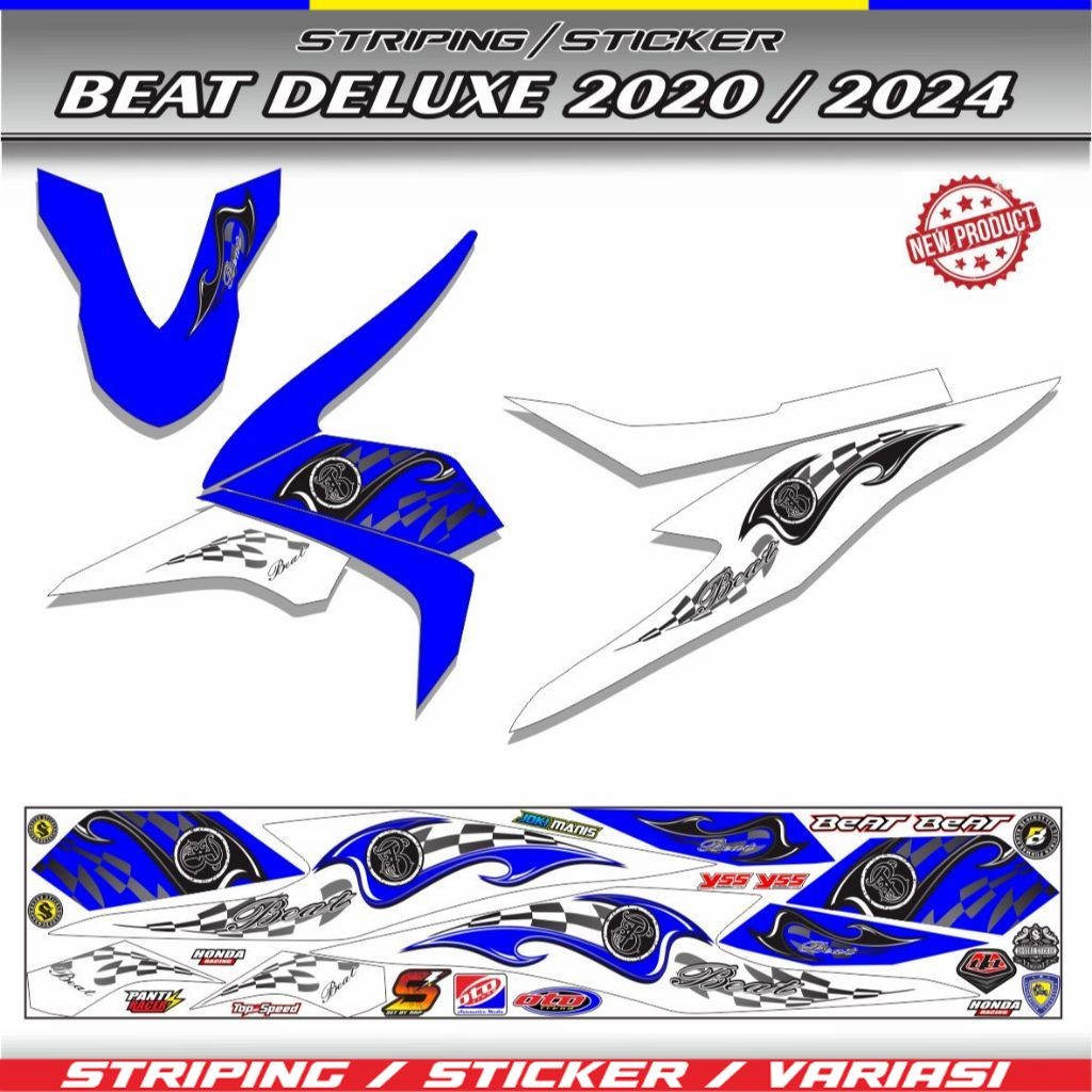MOTIF STIKER BEAT ISS DELUXE 2020 STRIPING HONDA BEAT BARU CBS DELUXE 2021 / 2023