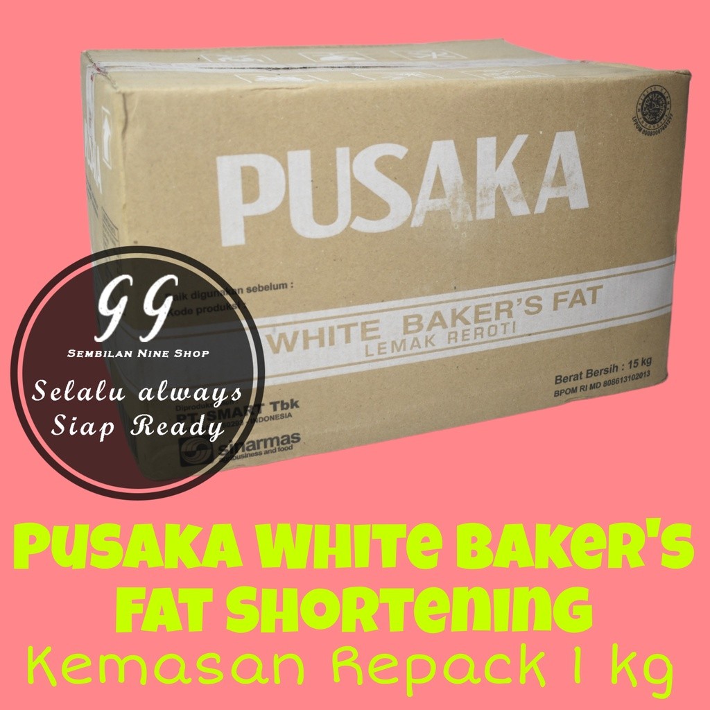 

PUSAKA 1 KG WHITE Bakers Fat Shortening Mentega Putih Lemak Reroti