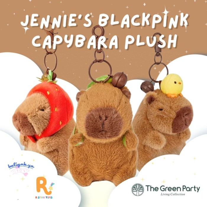 "Q.LnS" - PROMO [READY] The Green Party Capybara Plushie New Original 100% gantungan boneka capybara