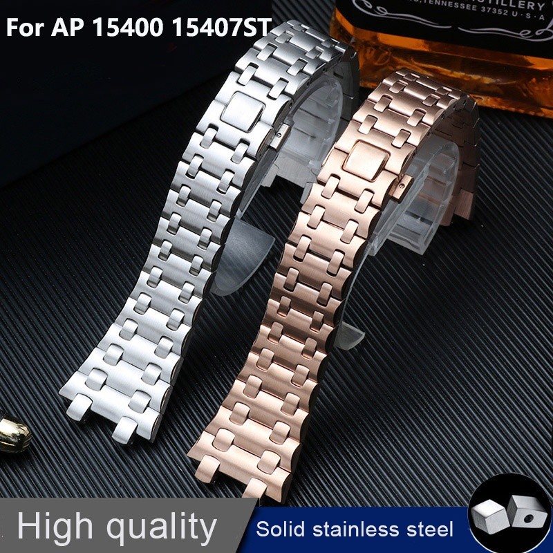High quality solid Stainless Steel Bracelet For AP Oak 15400 15407ST Men's Steel Strap 28mm  AP wat 