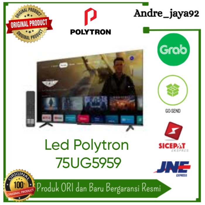 Led Andorid Google Tv Polytron 75 inch PLD-75UG5959