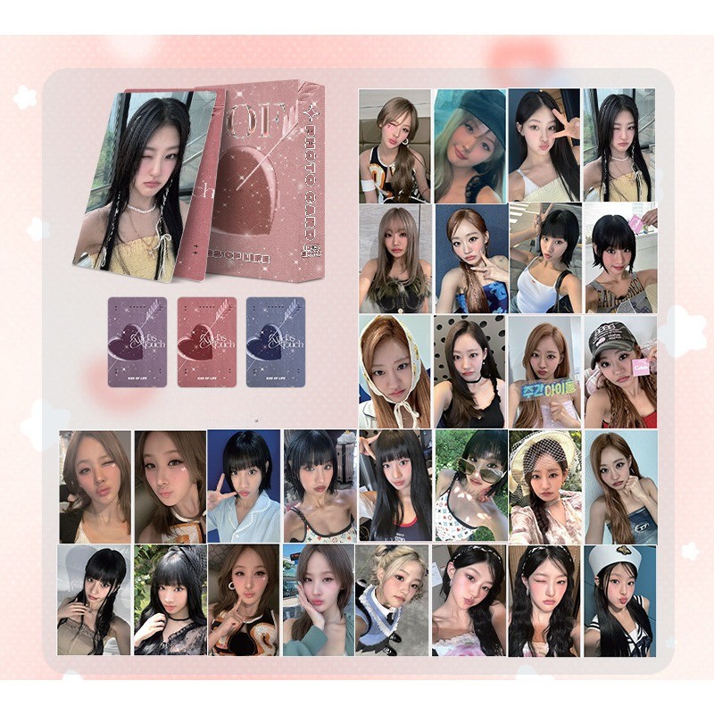 

KPOP KISS OF LIFE 50pcs Laser Photo Cards Julie Natty Belle LOMO Postcards Haneul Special Card Star Surrounding Fans Collection