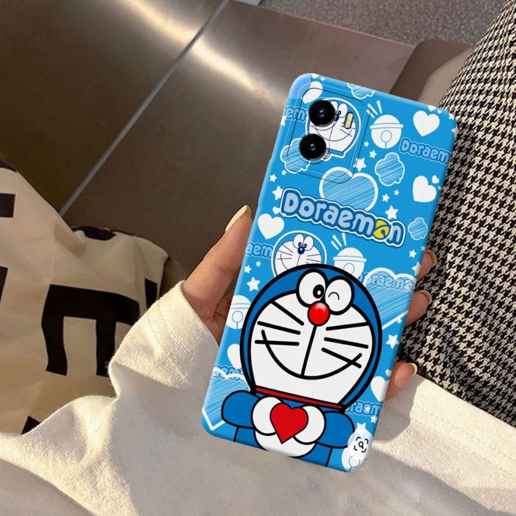 (01) VIVO Y15S - VIVO Y01 Procamera Silicon case doraemon (type lain via chat)