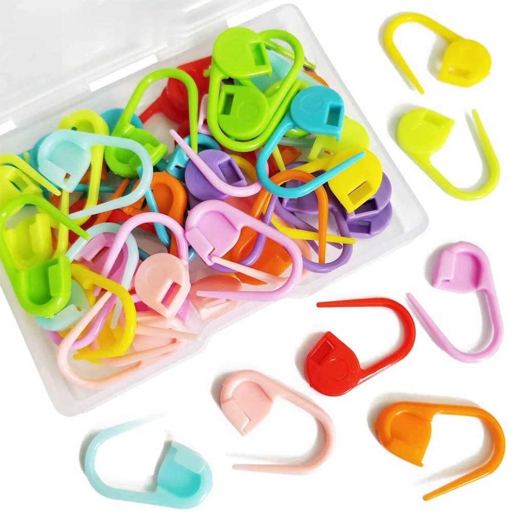 

50/30pcs Knitting Crochet Locking Stitch Markers DIY Plastic Safety Pins Weave Stitch Needle Clip Counter with Storage Box