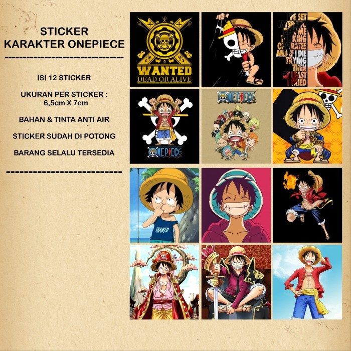 Stiker One piece Sticker one piece motor stiker anime one piece