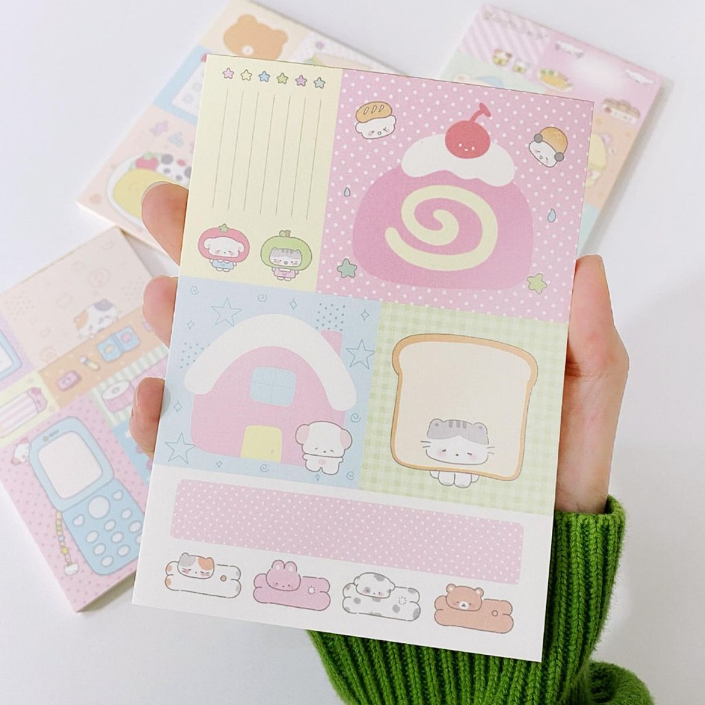 

Kawaii Stationery Memo Pads 50sheets Scrapbook Material Note Paper Multifold Notes Accessory Offices Decorative Book