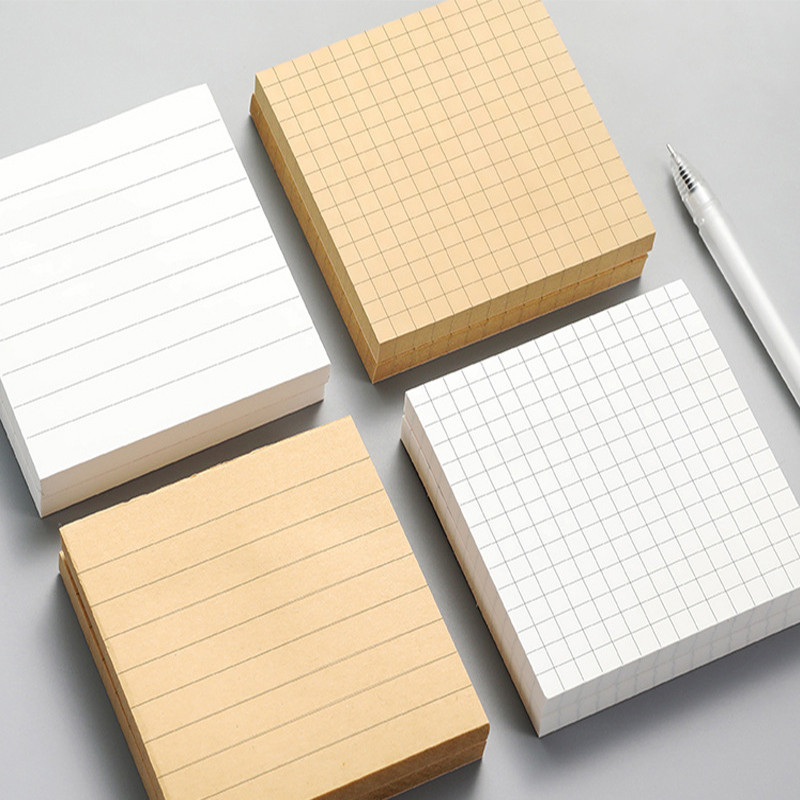 

1Pcs 80Sheets Sticky Stationery Notepad Office Bookmark Sticky Notes Khaki / White /Stickers In Notebook Memo Pad