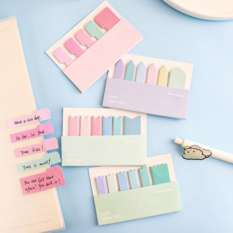 

120sheets Gradient Korean Sticky Note Kawaii MemoPad Post It Index Sticker Stationery School Journaling Supplies Japanese