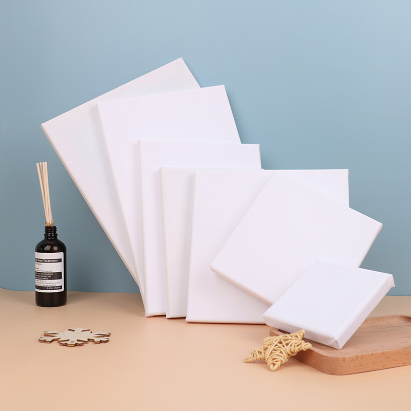 

White Blank Square Artist Stretched Canvas For Oil Painting On Canvas, Acrylic Watercolor Oil Paint With Wood Frame As Primer