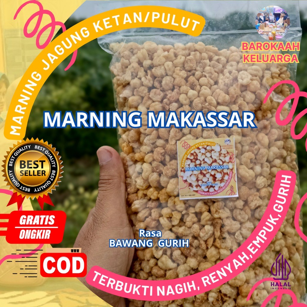 

Marning Super Renyak Empuk Gurih Kiloan 1 Kg Makaroni Marneng Gen Z khas Makassar Jagung KETan Renyah KRES GURIH empuk harga spesial Mantap