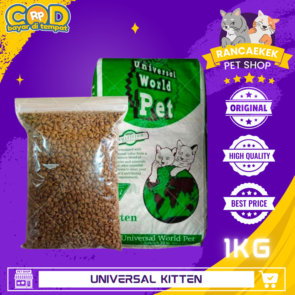 Universal Kitten 1kg repack makanan kucing universal kitten