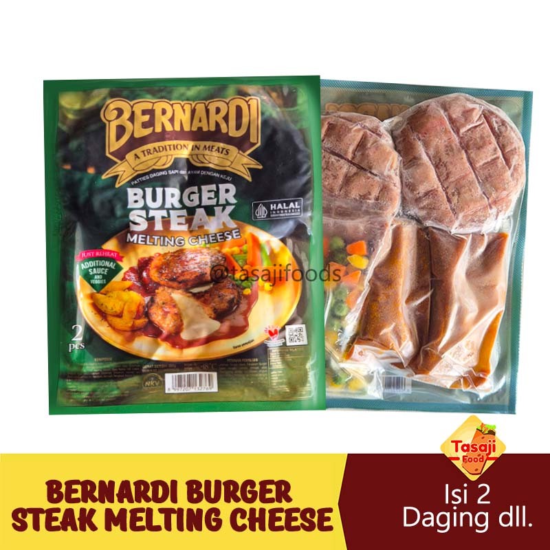 

Bernardi Burger Steak Melting Cheese Sauce And Veggies