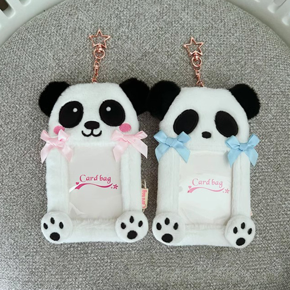 

Decorative INS Stationery Plush Card Case Photocard Holder Panda Shape Card Cover Cartoon Cute Card Photo Protective Cover