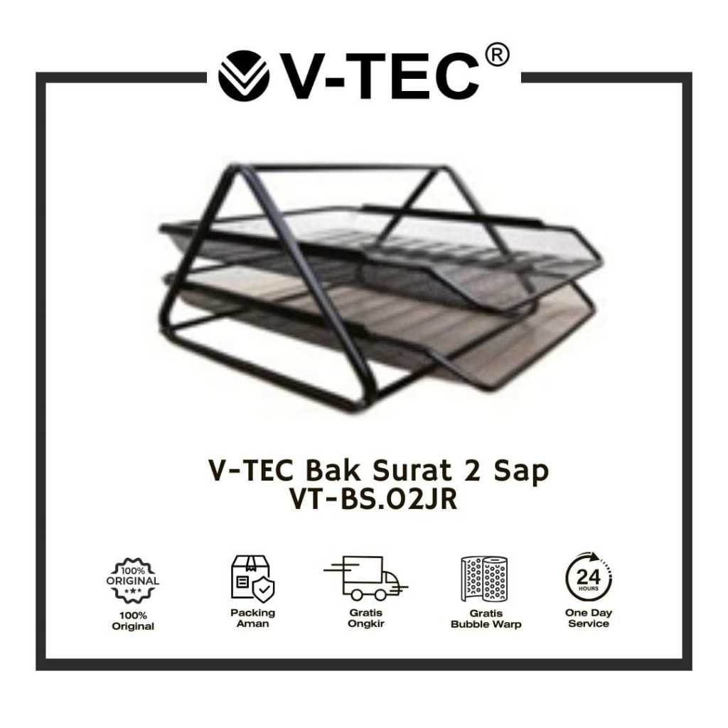 

V-TEC Bak Surat Susun Jaring Hitam / document tray