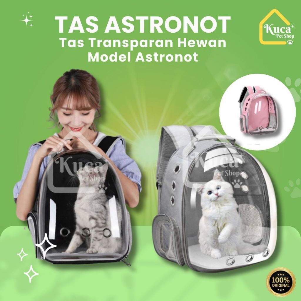 Tas Ransel Astronot Kucing Transparan Tas Astronaut Kucing Besar Pet Accessories Tas Kucing Astronot