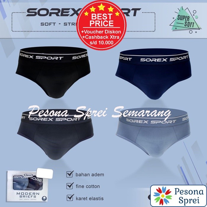 SOREX MAN / Celana Dalam Pria Segitiga Sport M3903 ; M3904 / M3003 / M3010/ M3007/ M3009