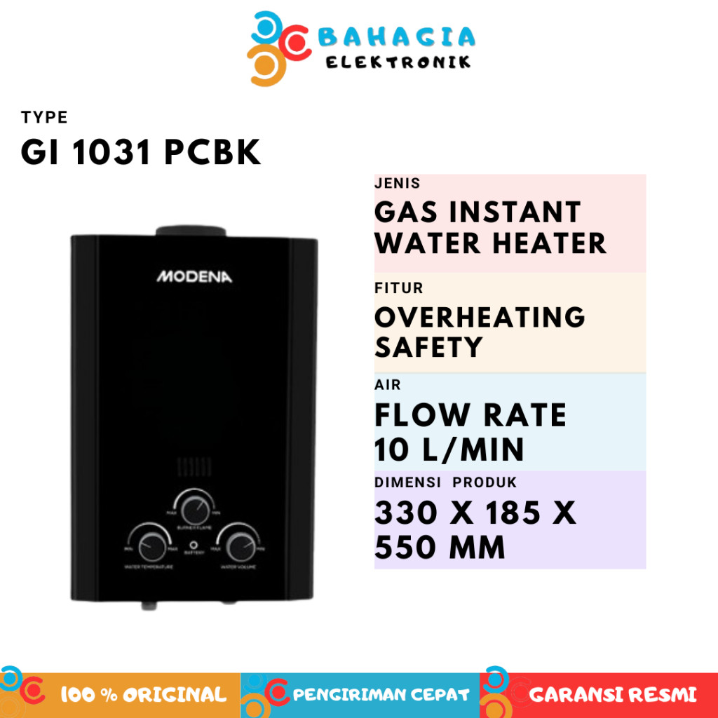 Modena GI 1031 PCBK - water heater gas 10 liter