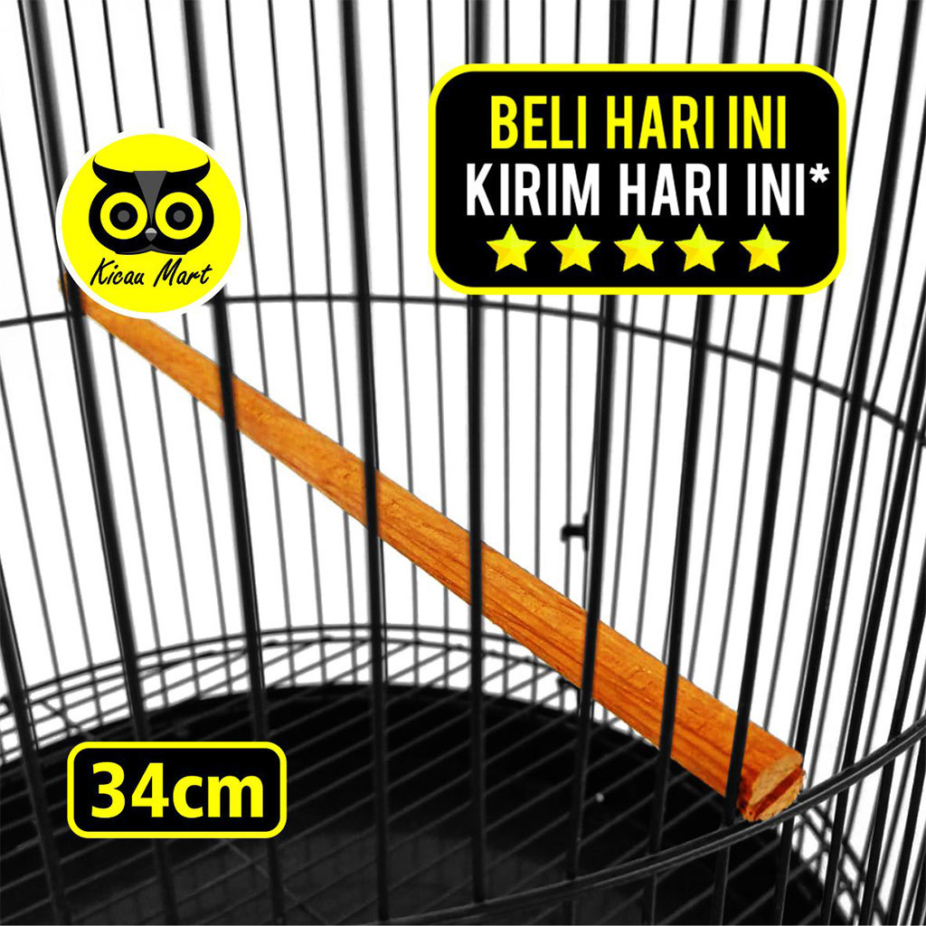 KICAU MART Tangkringan Lovebird Ulir Kayu Jati 30 Cm Tangkringan Sangkar Kandang Burung Lovebird Lov