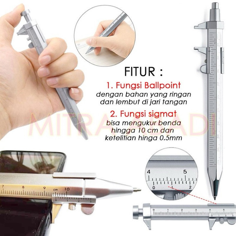 

Pen ukur sigmat ballpoint multifungsi measuring tool scale ruler