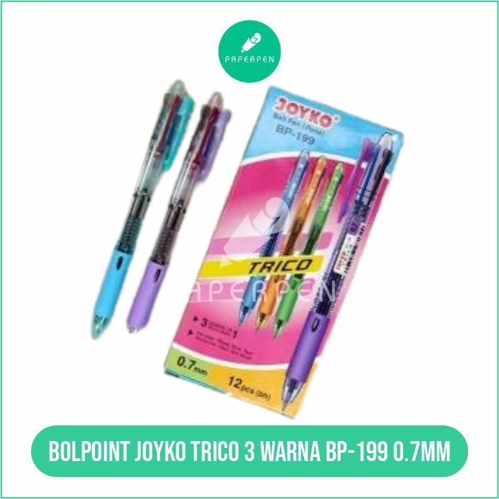 

[S_ATK] Bolpoint Joyko Trico 3 Warna Bp-199 0.7Mm