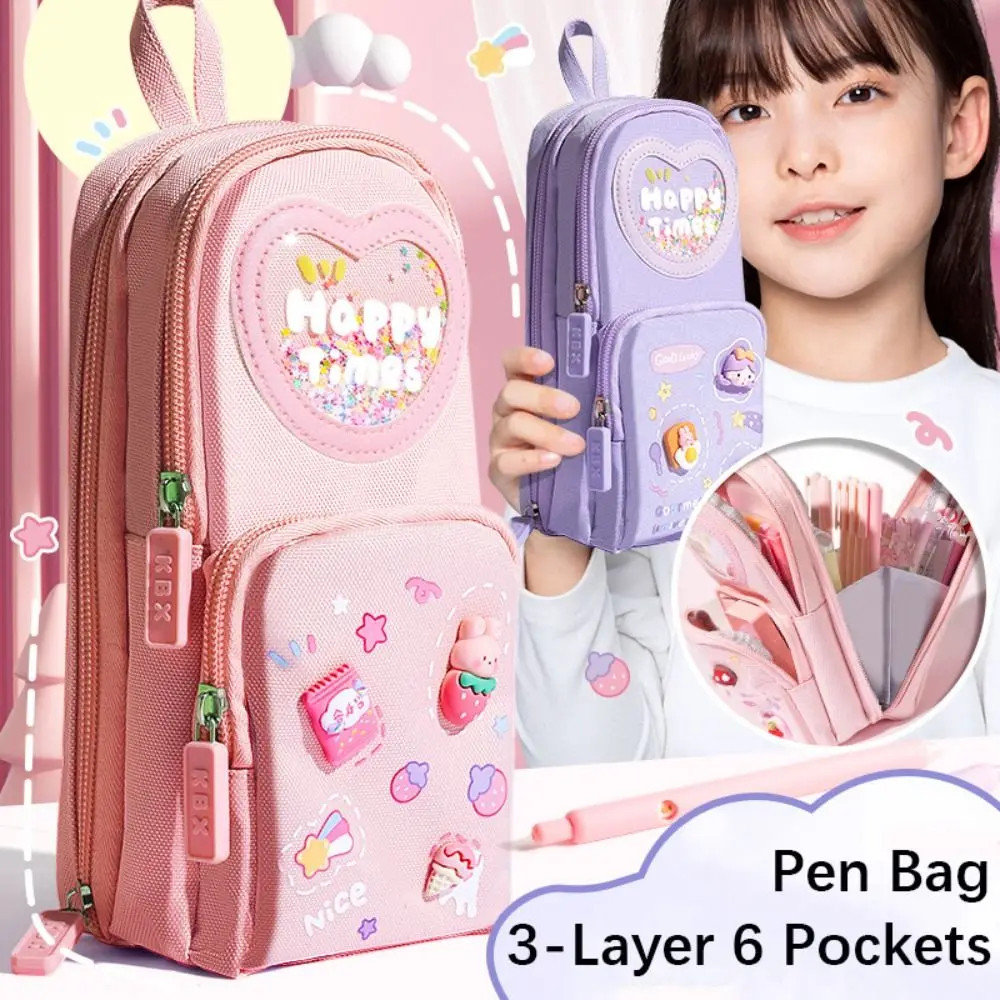 

1pcs Kawaii Pencil Cases Large Capacity Canvas Pencil Bag Pouch Holder Box for Girls Student Stationery School Supplies