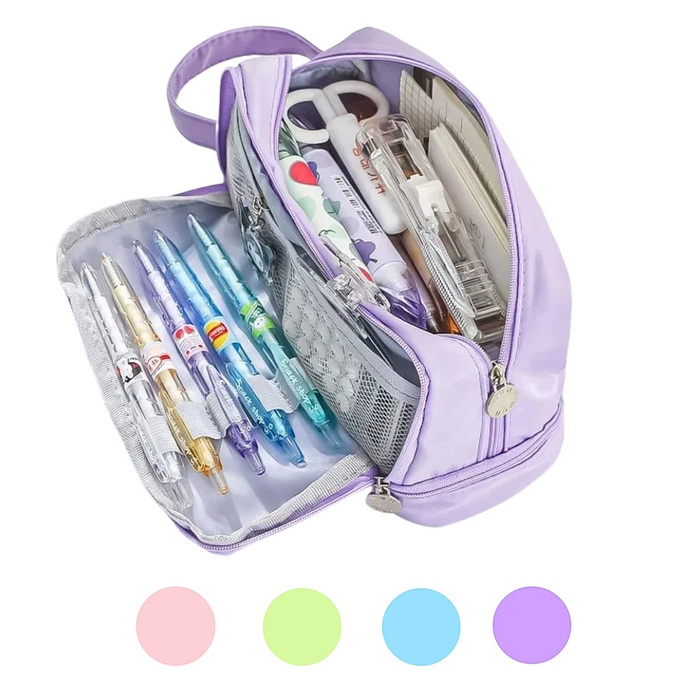 

Pencil Case, Double Layers Pencil Bag Large Capacity Classification Storage Pencilcase Waterproof Canvas Bag for Pencil Pen