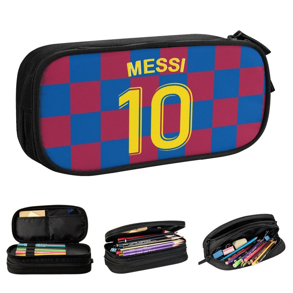 

Argentina Number 10 Football Soccer Pencil Case Messi Pen Holder Bag Girl Boy Big Capacity Office Cosmetic Pencilcases