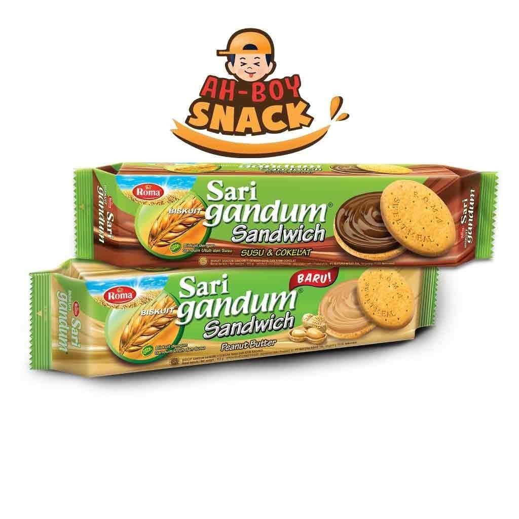 

SARI GANDUM COKELAT ROMA/ SARI GANDUM KACANG ROMA SANDWICH 108GR