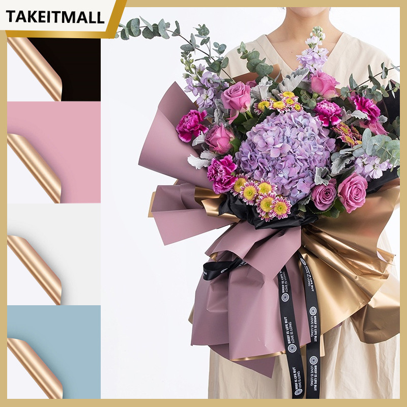 

[ 20 LEMBAR ] Bi Color Gold Paper /Kertas Pembungkus 2 Warna /Flower Wrapping Paper