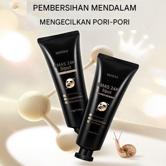LAIKOU Penghilang Komedo Hitam 24K Gold Snail Tearing Mask 50g/Masker Wajah Menghilangkan Komedo