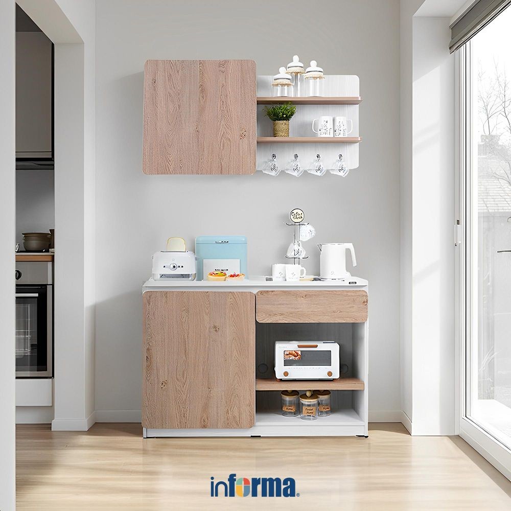 Informa Garnet Kitchen Set - Cokelat Oak Lemari Kabinet Dapur Serbaguna Kitchen Storage Tempat Penyi