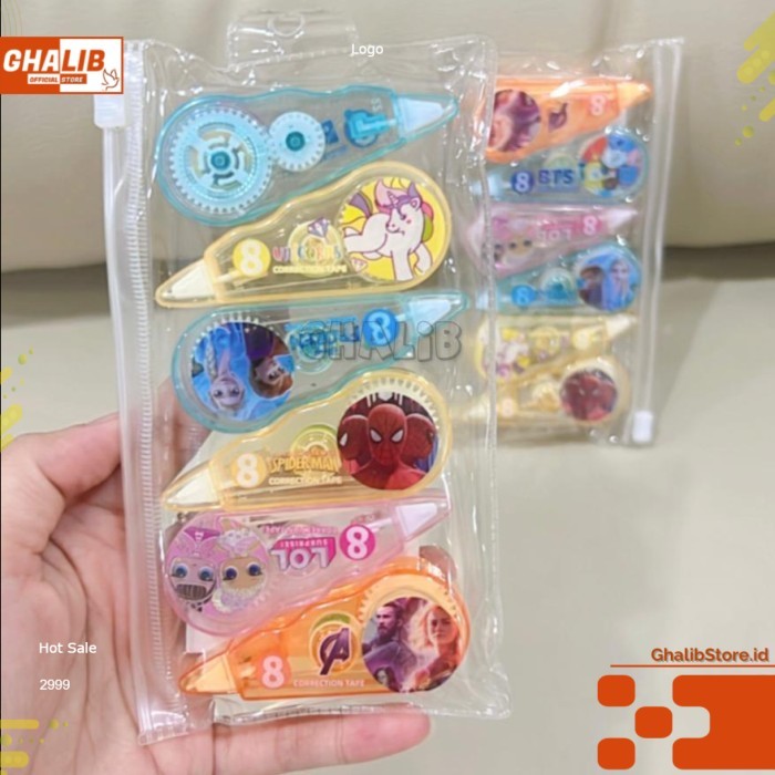 

Tip-ex Roll Correction - Penghapus Pulpen Tip Ex Roll Isi 6PCS Karakter Lucu