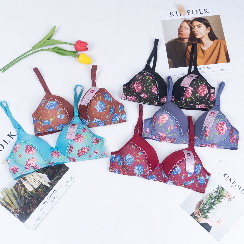 BRA BH WANITA TANPA KAWAT XIANGCAO BRA BRUKAT DAN JIASINI BUSA TEBAL PREMIUM GOOD QUALITY REAL PIC